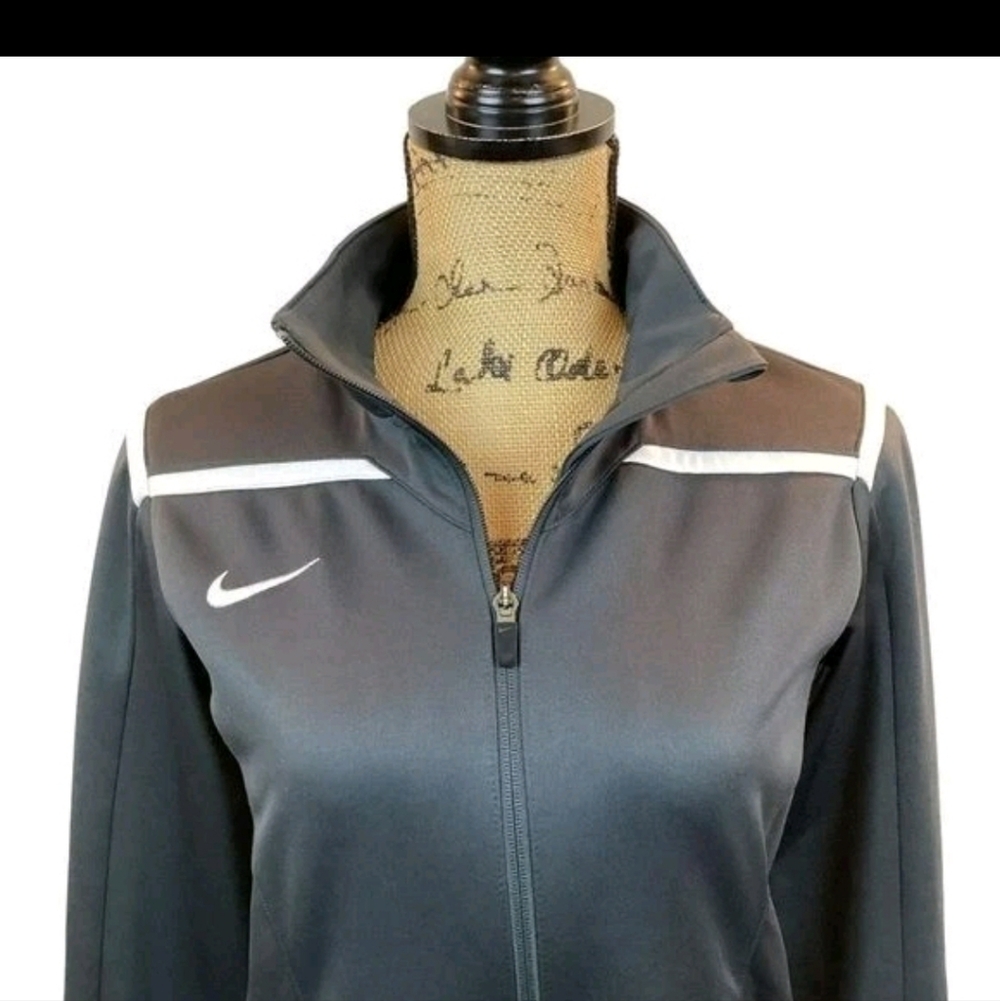 Nike Dri-Fit Full Zip Jacket Athletic Woman's XS Dark - Picture 4 of 5